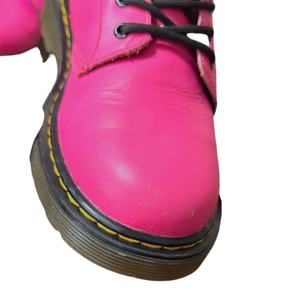 Dr. Martens Girls Romario Boathouse Pink Leather Lace Up Chunky Boot 2 Youth